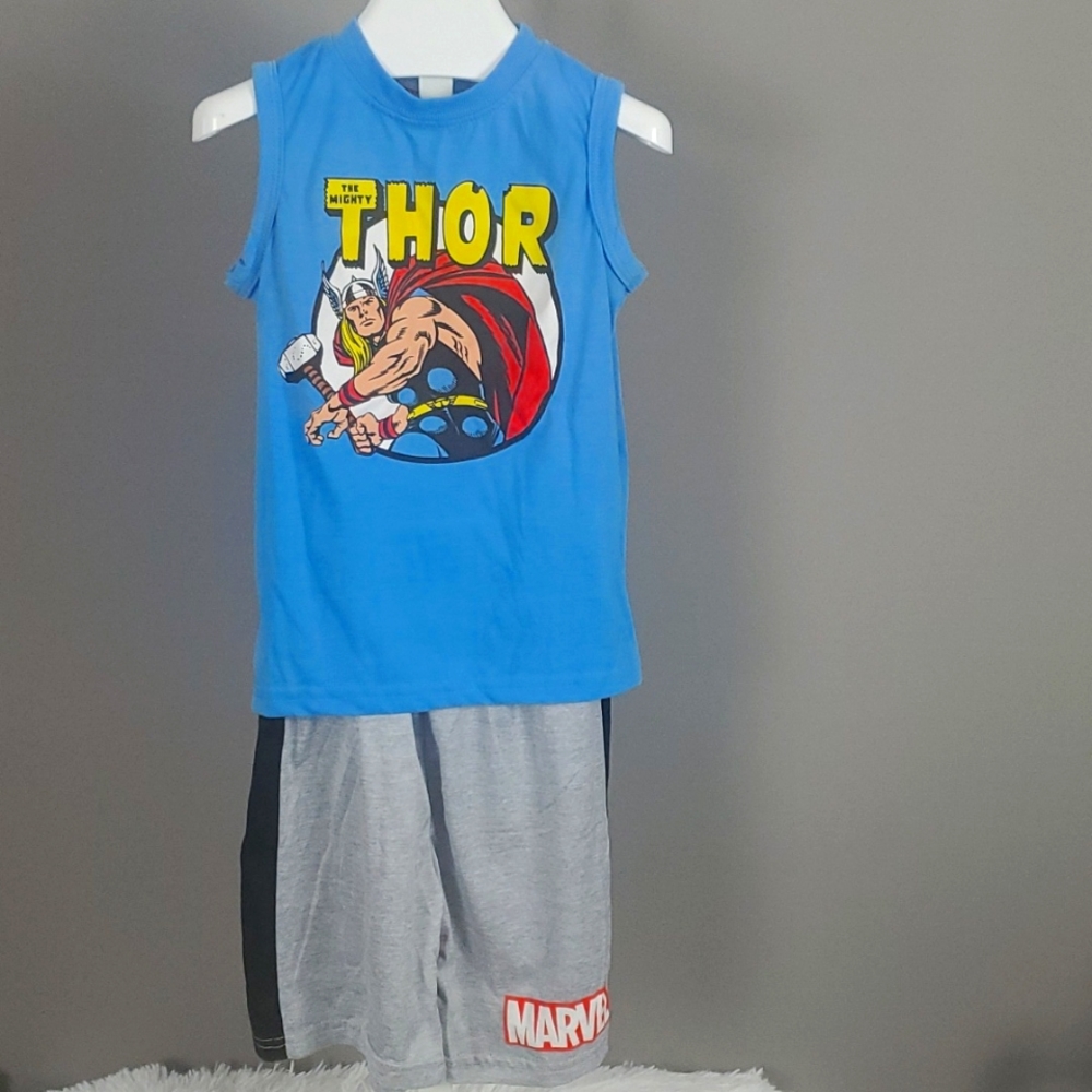 The Mighty Thor Sleeveless Shirt and Short Set, Boy Size 5/6